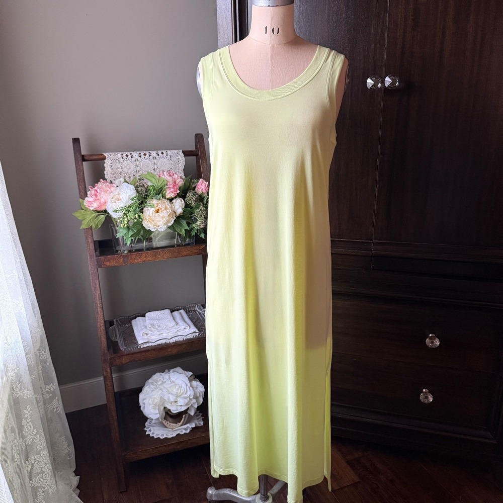 Lululemon All Yours Tank Maxi Dress Crispin Green Pima Cotton Size 6 Sleeveless - Picture 4 of 17